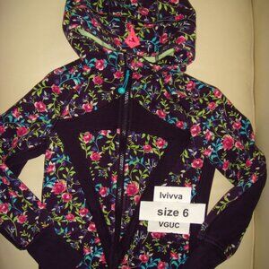 Ivivva by Lululemon Girl size 6 Jacket Full Zipper | Thumbholes|Scuba Remix
